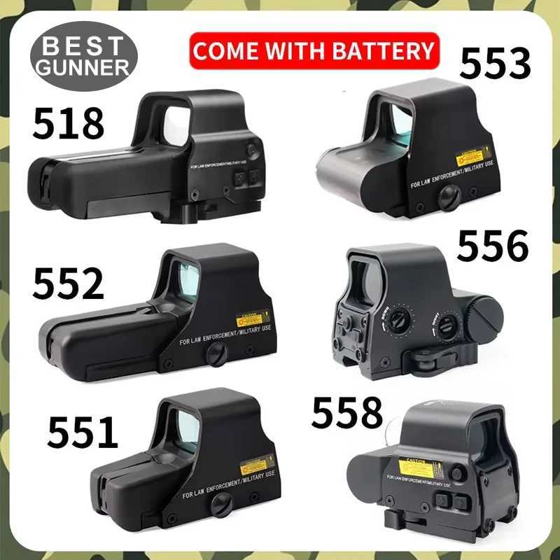 551/552/553/556/558/518 Red Green Dot Holographic Sight Scope Tactical Hunting Reflex Sight Riflescope 20mm Mount Airsoft Gun R250730