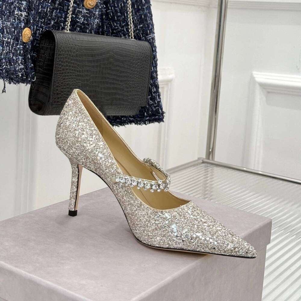 Women Size34-42 Genuine Leather Crystals Pumps Super High Heels Pointed Toes Wedding Designer Shoes Zapatillas De Mujer 643