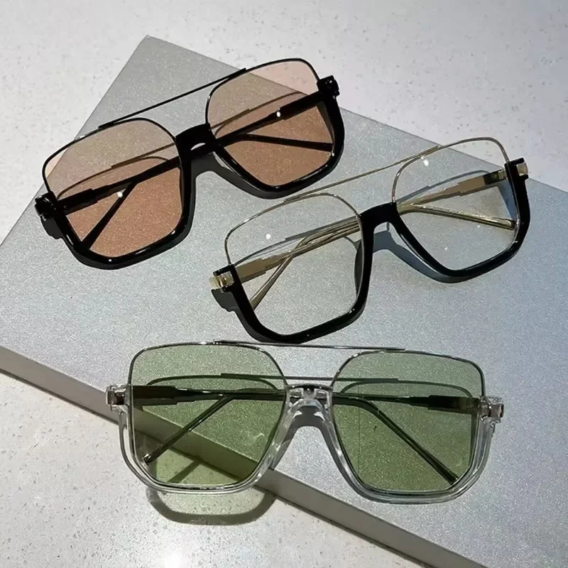 Trendy Polygonal Punk Sunglasses Oversized Goggle Advanced Sense One Piece Large Frame Sun Glasses Steampunk Eyewear UV400 250729