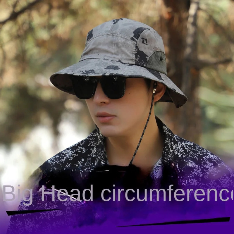 60-65cm XXL Head Hat Men Summer Outdoor Cap Jungle Fisherman Cap Lightweight Sunscreen Quick-Drying Sun Hats Big Caps M16 250724