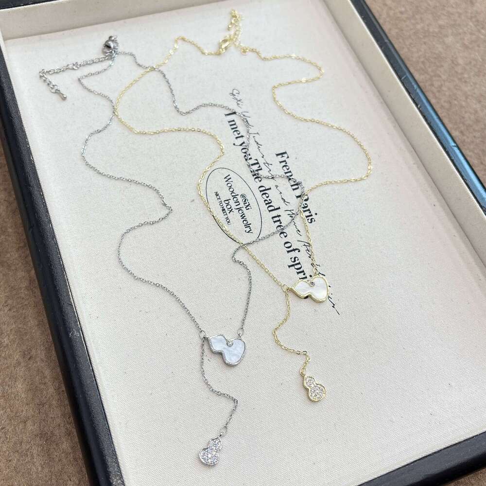 Tassel Gourd Necklace Women, Light Niche Design, High-End Clavicle Chain, Pure Sier Versatile, Gift for Best Friend's Birthday cb6