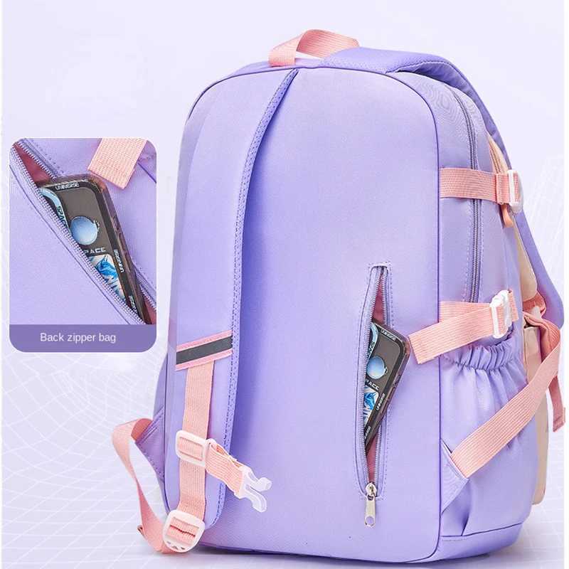 Primary School Backpack 1-5 Grade Cute Colorful School Bag For Girls Waterproof Large Capacity Cartoon rabbit Mochila Escolar S250729