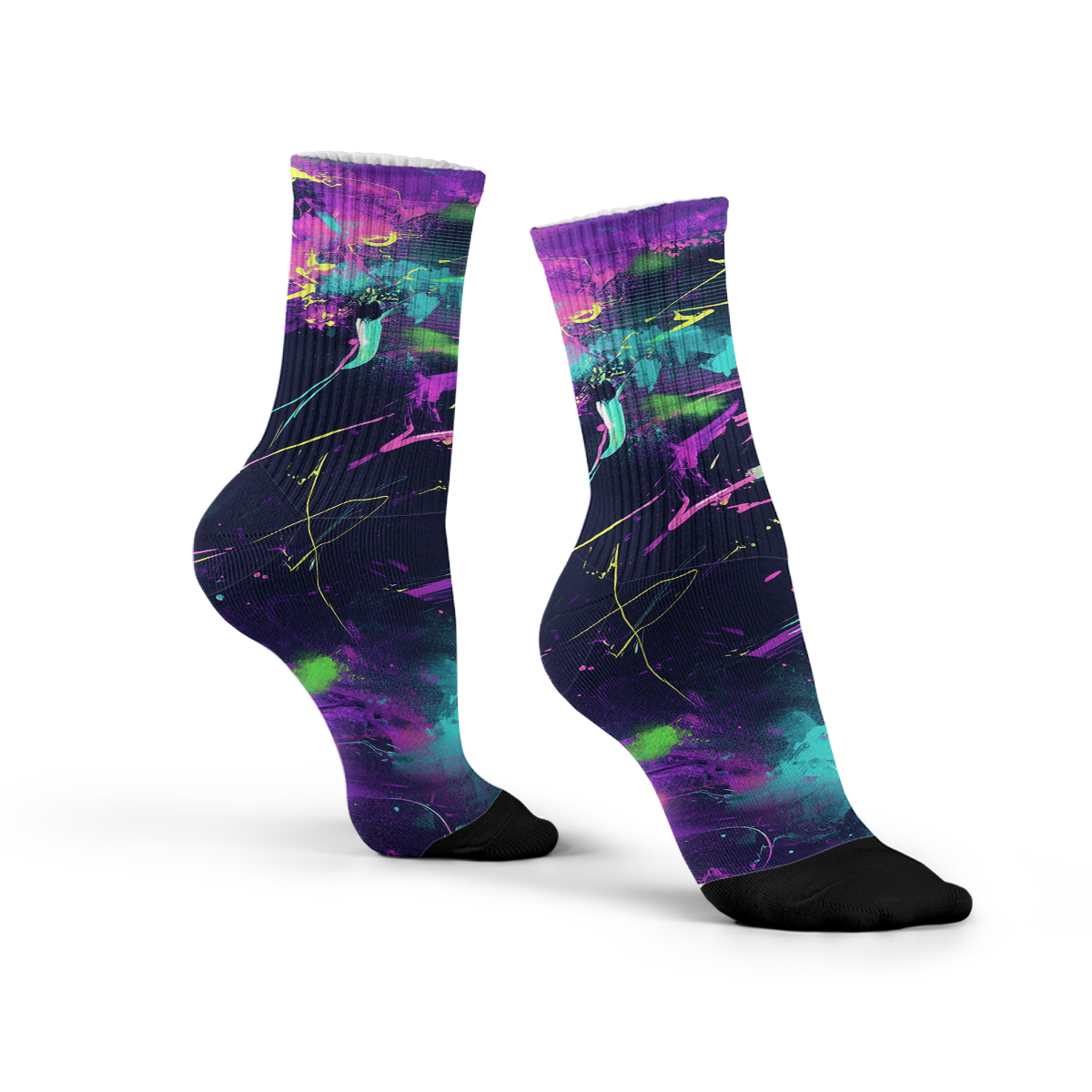 Neon Graffiti - Style Unisex Tube Designer Designer Socks C124
