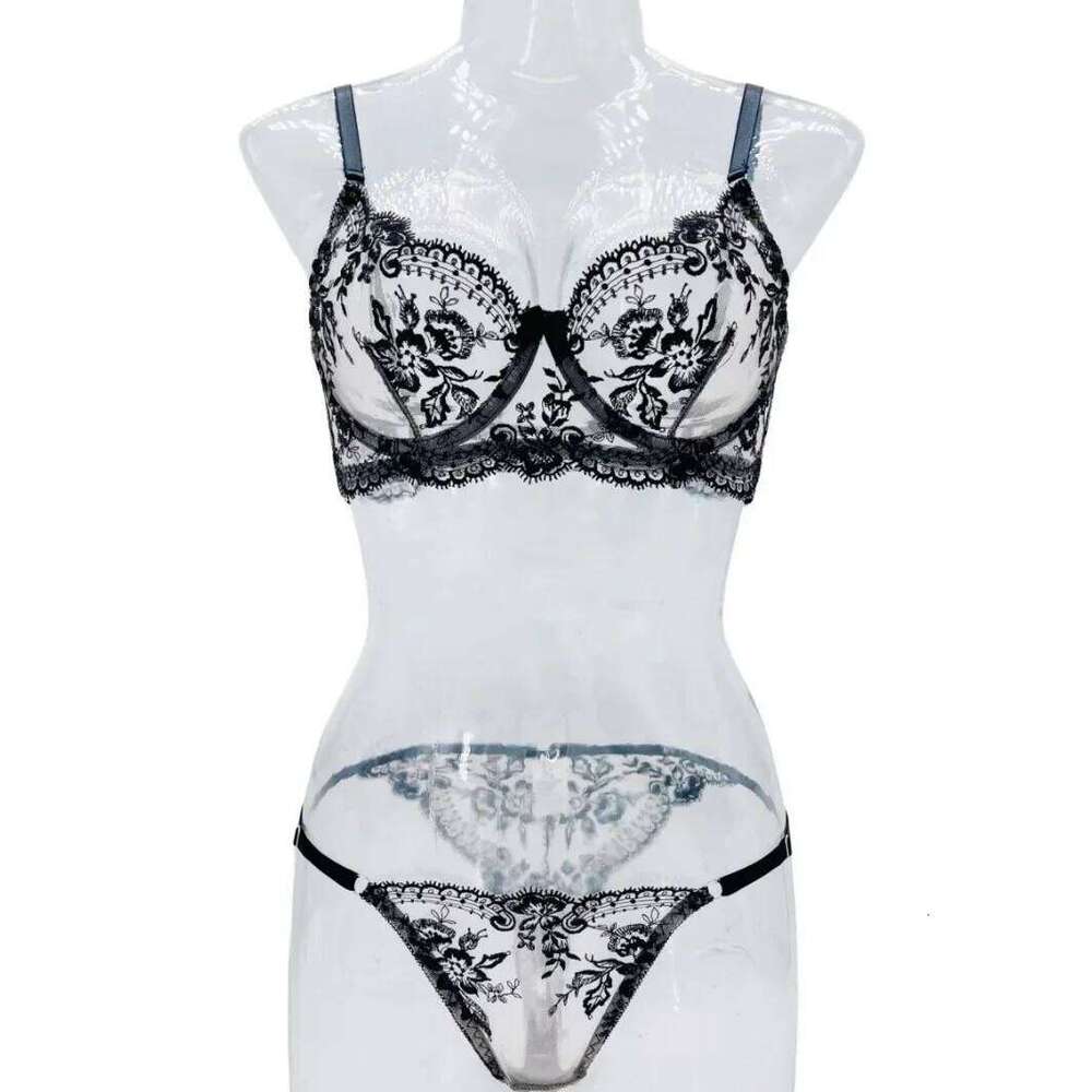 Sexy Embroidery Bra+Panties Sets Women Lingerie 2Pcs Solid Seamless Erotic Bra Suit Female Underwear Set Fashion Ladies Bralette