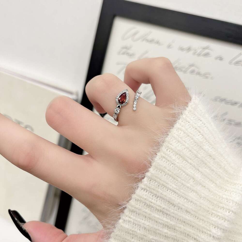 Light Luxury Zircon Sparkling Snake-Shaped Silver Open Ring High-Quality Texture Simple Versatile Trendy Cool Women's Jewelry 445