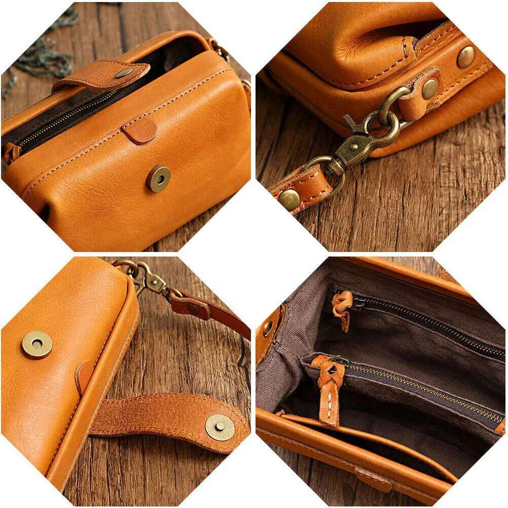 Casual Leather Shoulder Bags Retro Handmade Doctor Clutch Crossbody Bag Women Vintage Style Travel Handbags Messenger