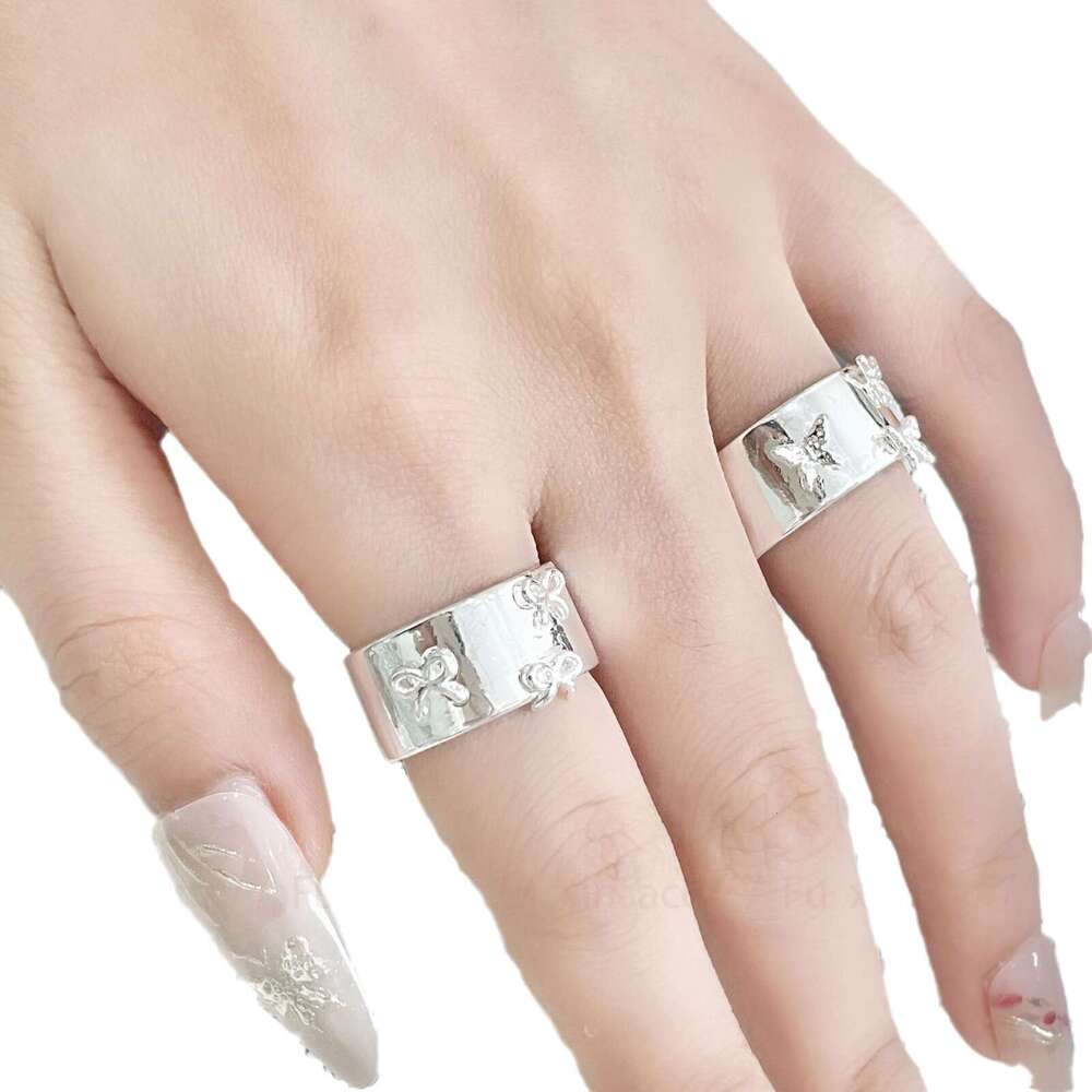 Butterfly Knot Open Ring Set Minimalist Style Couple Fashionable Personality Simple Rings for Women 7d1