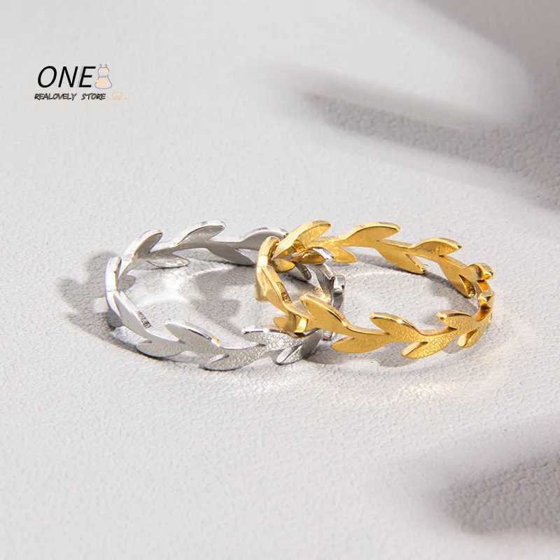Stainless Steel Fashion Womens Open Enclose Leaf Rings Girls Botanical Women Knuckle Leaves Rings Wedding Party Jewelry y250730