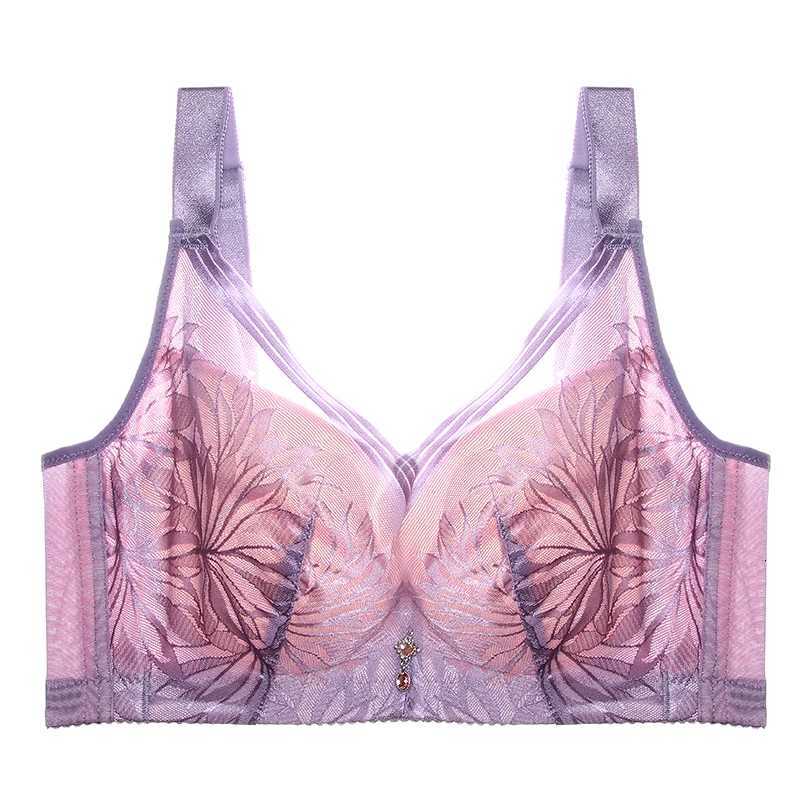There Are Steel Underwires Bra No Sponge Large Breasts Bra Big Breasts Small Bras Ultra-thin Bra Fat mm 200 Pounds Full Cups Bra Z250730