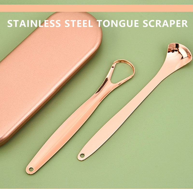 Ergonomic Stainless Steel Tongue Scraper with Rounded Edges for Safe Cleaning
