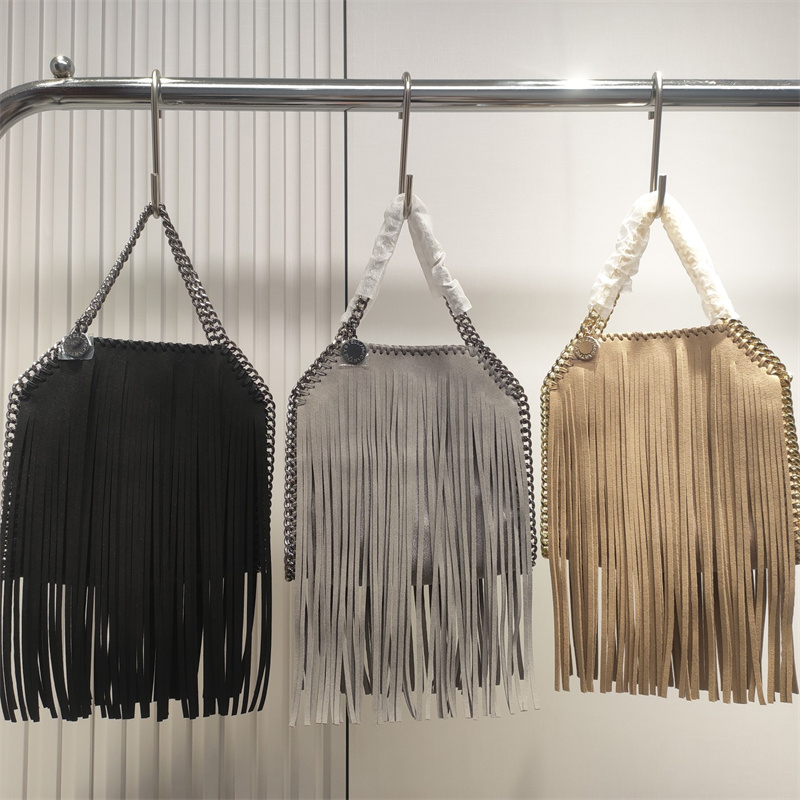 Tassel Bag Designer Womens Bag Falabella Polyester Handbag Fringe Purse 20cm Clutch Bags Chain Decoration Leather Bag