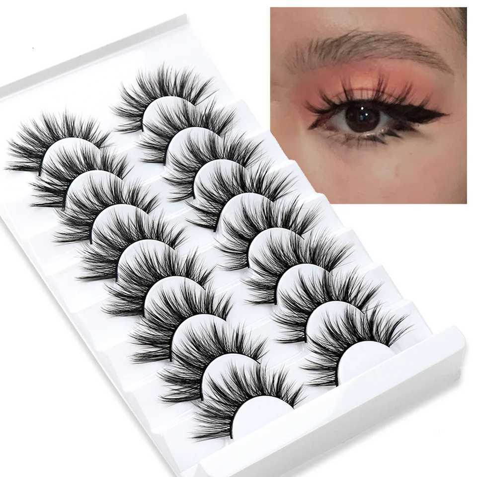 5/8 Pairs Faux Mink Eyelashes Fluffy Natural False Eyelashes 3D Dramatic Makeup Eyelash Reusable Handmade Lashes wholesale Z250730
