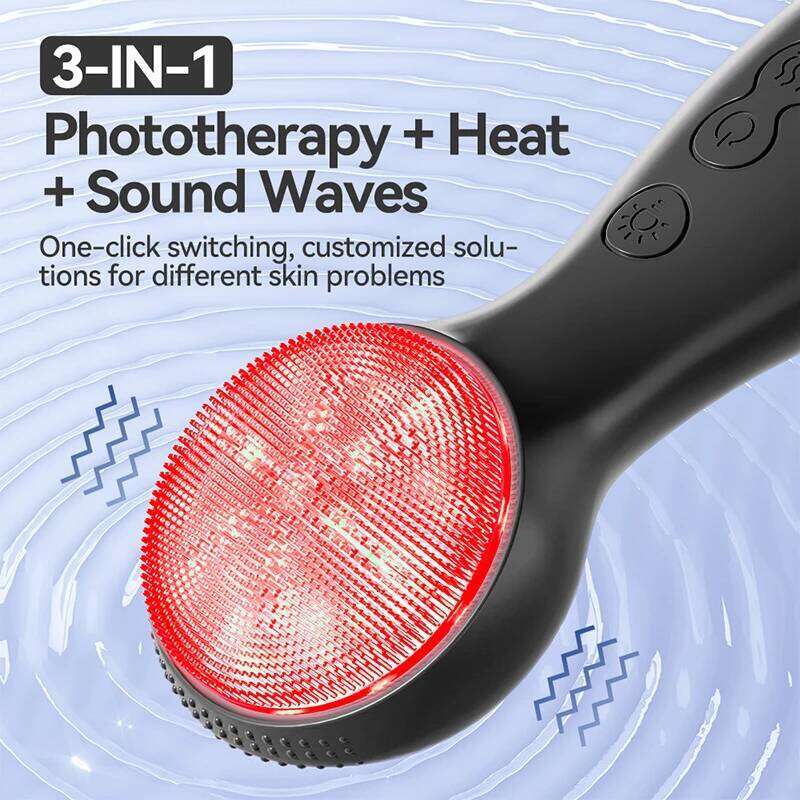 7 in 1 Facial Brush Device Silicone Deep Cleansing Face Scrubber Exfoliator Cleaner Vibration Massager IPX7 Waterproof