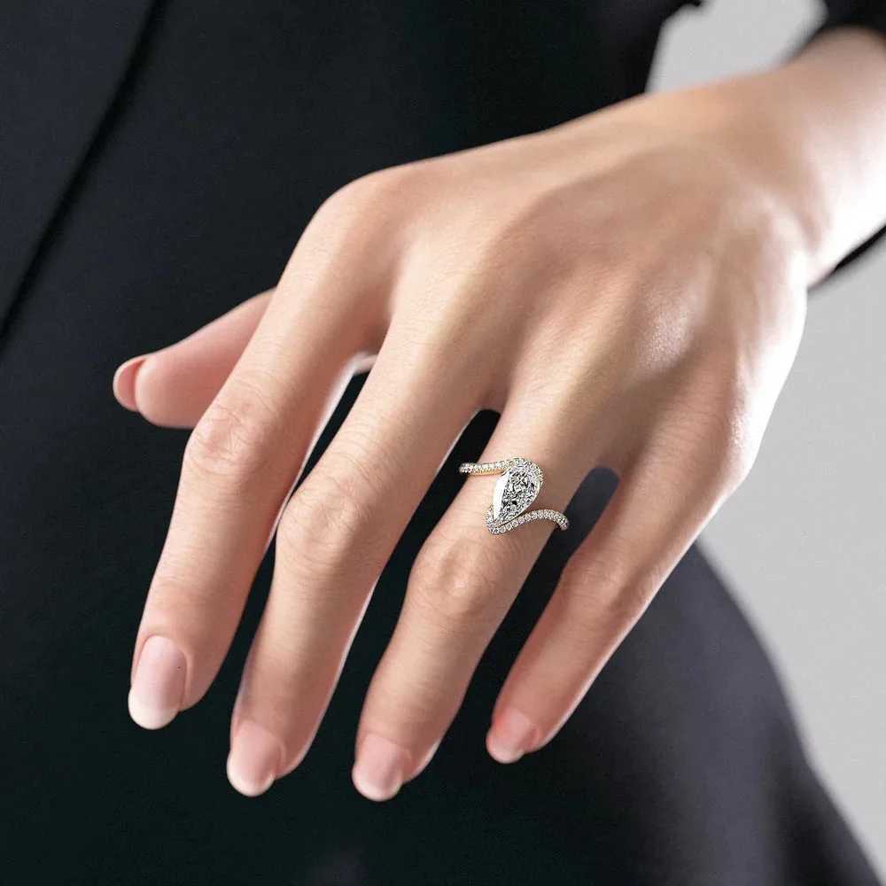 Pear Cut White Zircon Bridal Rings For Women Silver Rose Gold Color Promise Engagement Wedding Bands Jewelry Valentine Day Gifts y250730