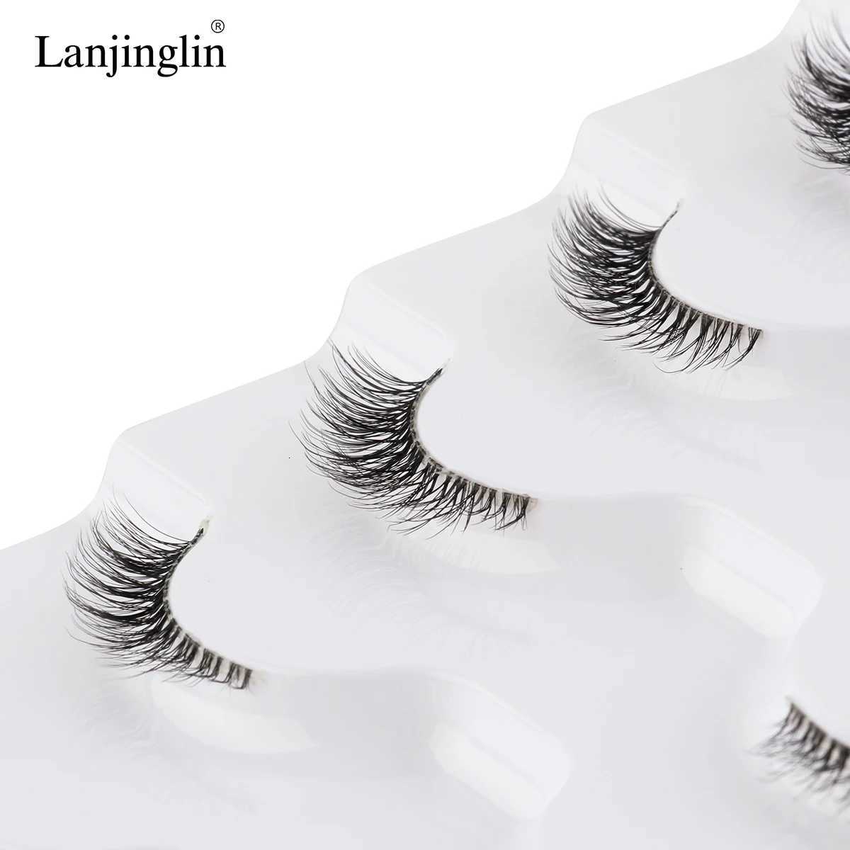 5/6/10 Pairs Half Lashes Cat False Eyelashes Natural Long 3D Mink Lashes Reusable Makeup Tool Eye Elongated Faux Cils Makeup Z250730