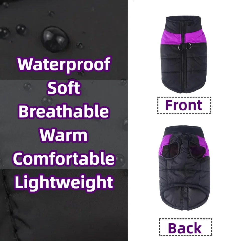 Winter Dog Clothes Large Small Medium Dogs Warm Waterproof Pet Vest Breathable Soft Pets Coat Lightweight Labrador Pug Jacket 250729