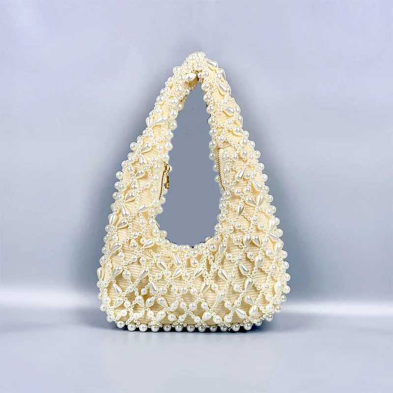 New Fashion Female Women Shoulder Messenger Bags Solid Rhinestone Pearl Chain Handbags Tote Female Evening Party Crossbody Bags Y250730