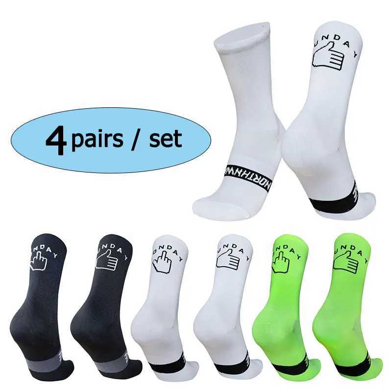 4 pairs of men and women cycling socks outdoor sports road cycling running professional sports socks Z250731