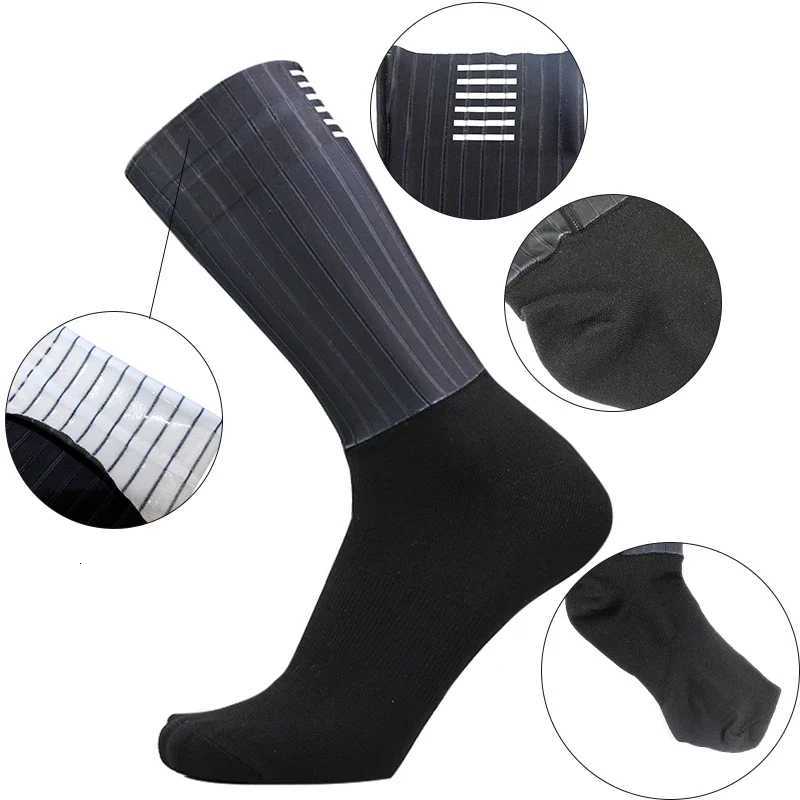 New Summer Breathable Cycling Socks Men Anti Slip Seamless Aero Bike Wearproof Road Cycling Socks Z250731