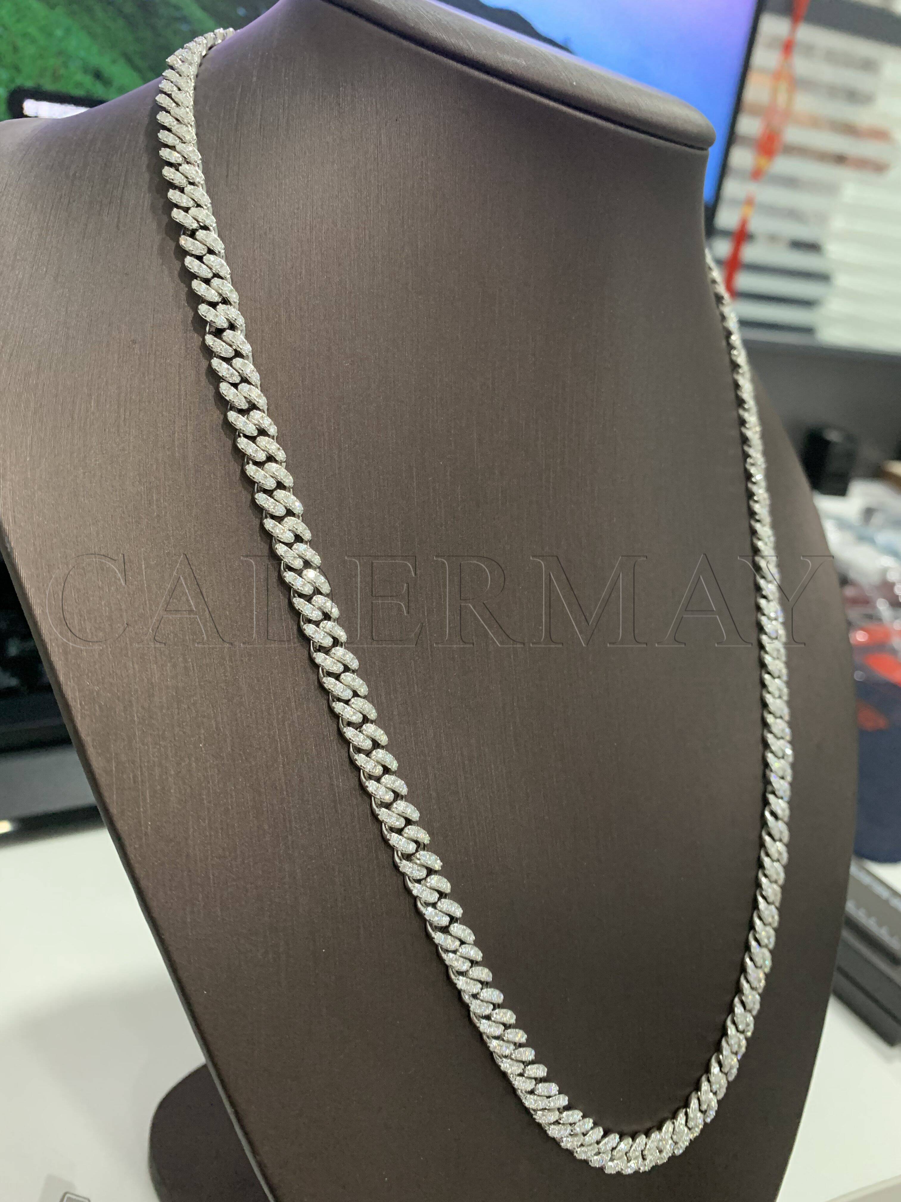 Cadermay Moissanite Cuban Chain 6mm D VVS Moissanite Miami Cuban Chain Hip Hop Jewelry Men Women Gift Cuban Link Chain