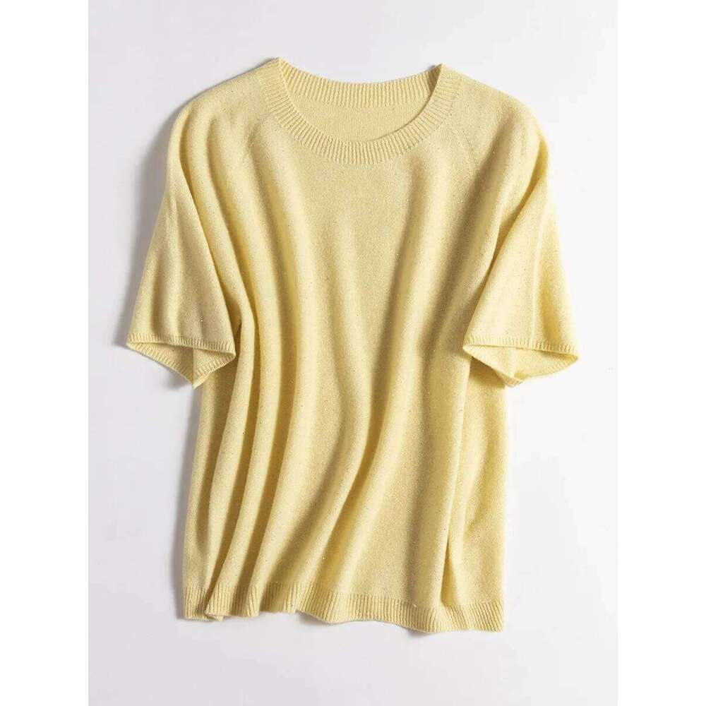 Designer Clothing 2025 Suyadream, 100%Merino Wool Pullovers For Woman, Round Neck, Short Sleeved Sweaters, 2025 Fall Winter Soft Warm Top, Pink, Olive
