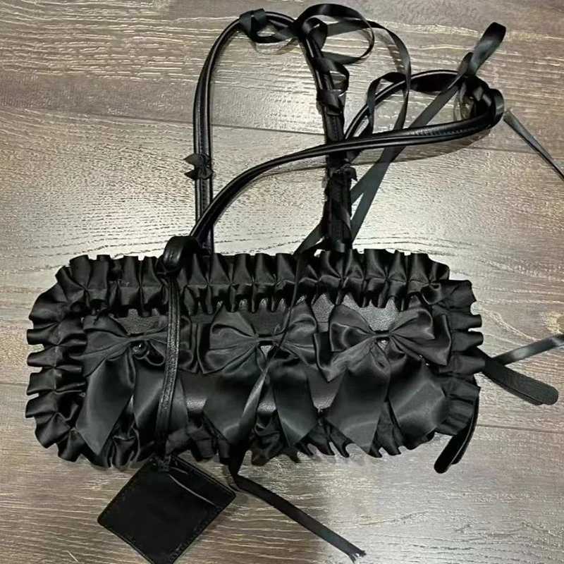 HAEX Gothic Women Handbags FAshion 2024 Lace Bow E Underarm Shoulder Bag Designer Subculture Bolsas Femininas Y250730