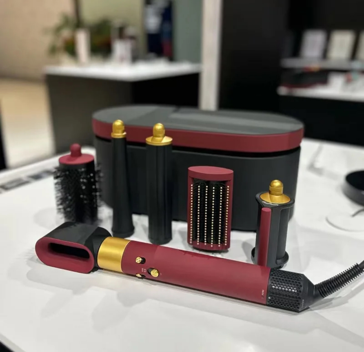 HS08 Designer Curling Hair dryer Bluetooth styling tool Curler Top quality Dry & wet curling iron hairdrier 7in1 with gift box