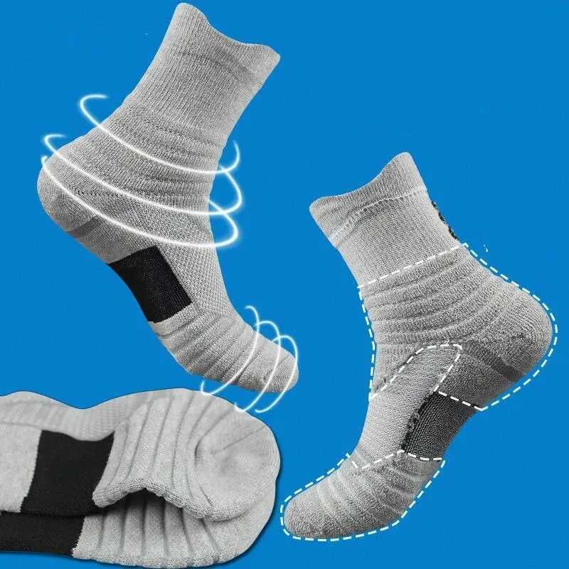 3pairs/Lot Mens Socks Compression Stockings Breathable Basketball Sports Cycling Socks Moisture Wicking High Elastic Tube Socks Z250731
