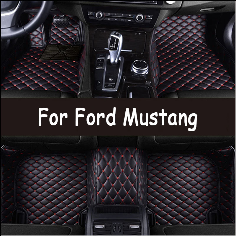 Artificial Leather Custom Car Floor Mats for Ford Mustang 2015 to 2023 Interior Details Car Accessories
