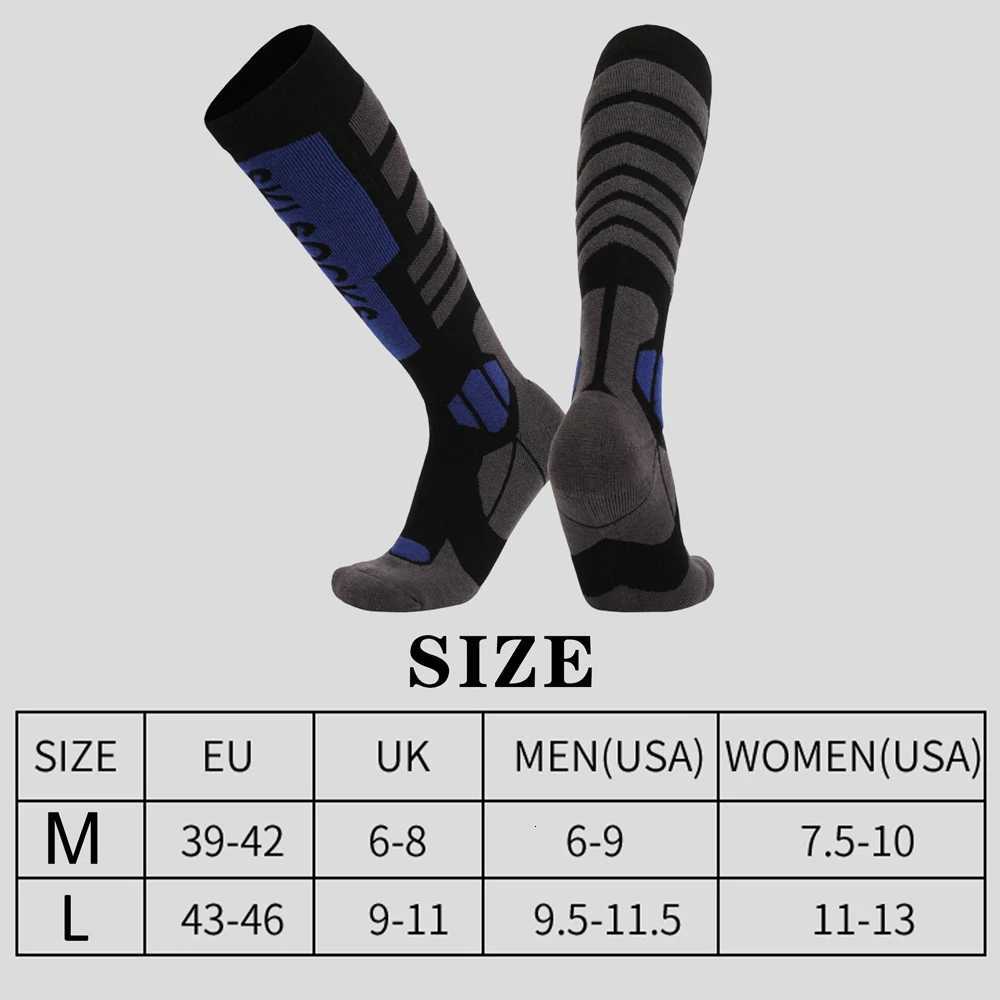 1 Pair Professional Merino Wool Ski Socks Outdoor Sports Thickened Terry Keep Warm Knee High Long Skiing Snowboard Hiking Socks Z250731