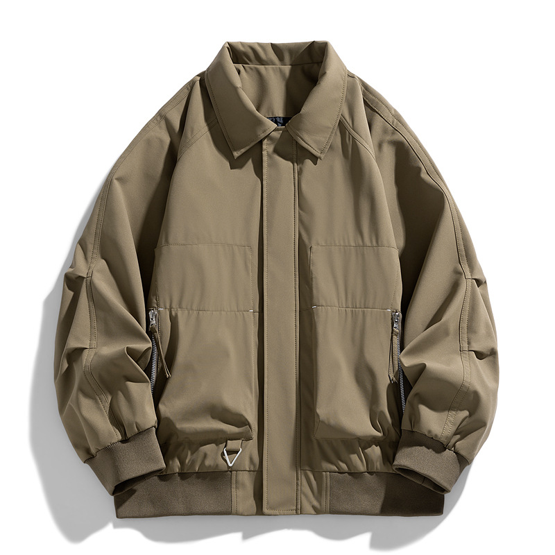 Jacket collar jacket men's spring and autumn American retro fashion casual workwear style top