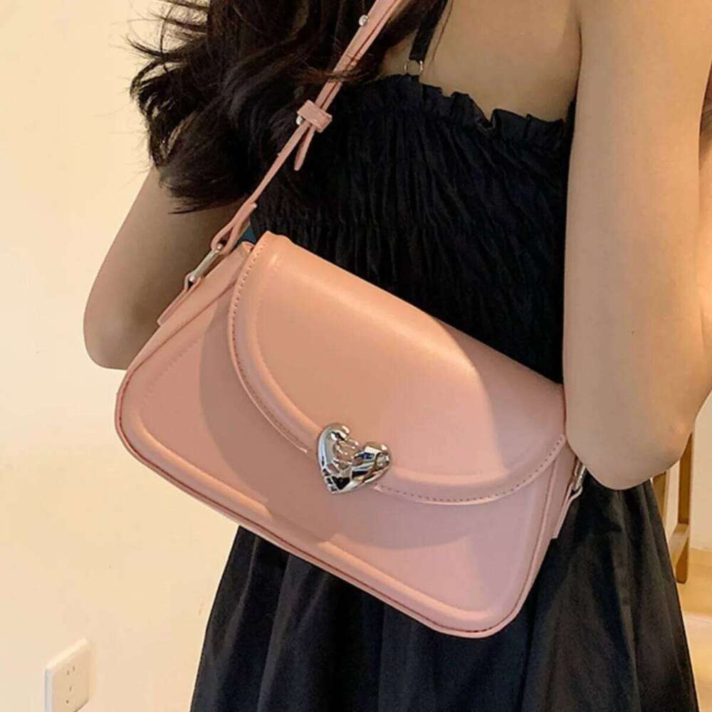 designer bag Ladies Solid Colour Crossbody Car ing Hundred Underarm Shoulder Bag Metallic Decoration PU Material