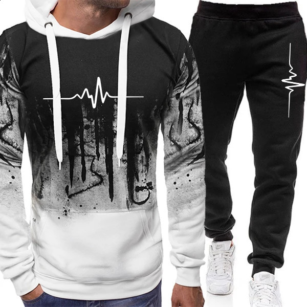 igh Quality Mens Tracksuit Casual Jogging Men Versatile Sweatshirts Sweat Pants Fashion Comfort Daily Sports Simple Hoodie Set 250725