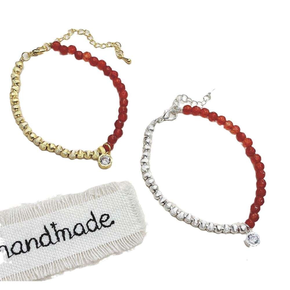 New Chinese National Style Zodiac Year Joyful Simulated Agate Light Red Fortune Cat Eye Bracelet for Women a71