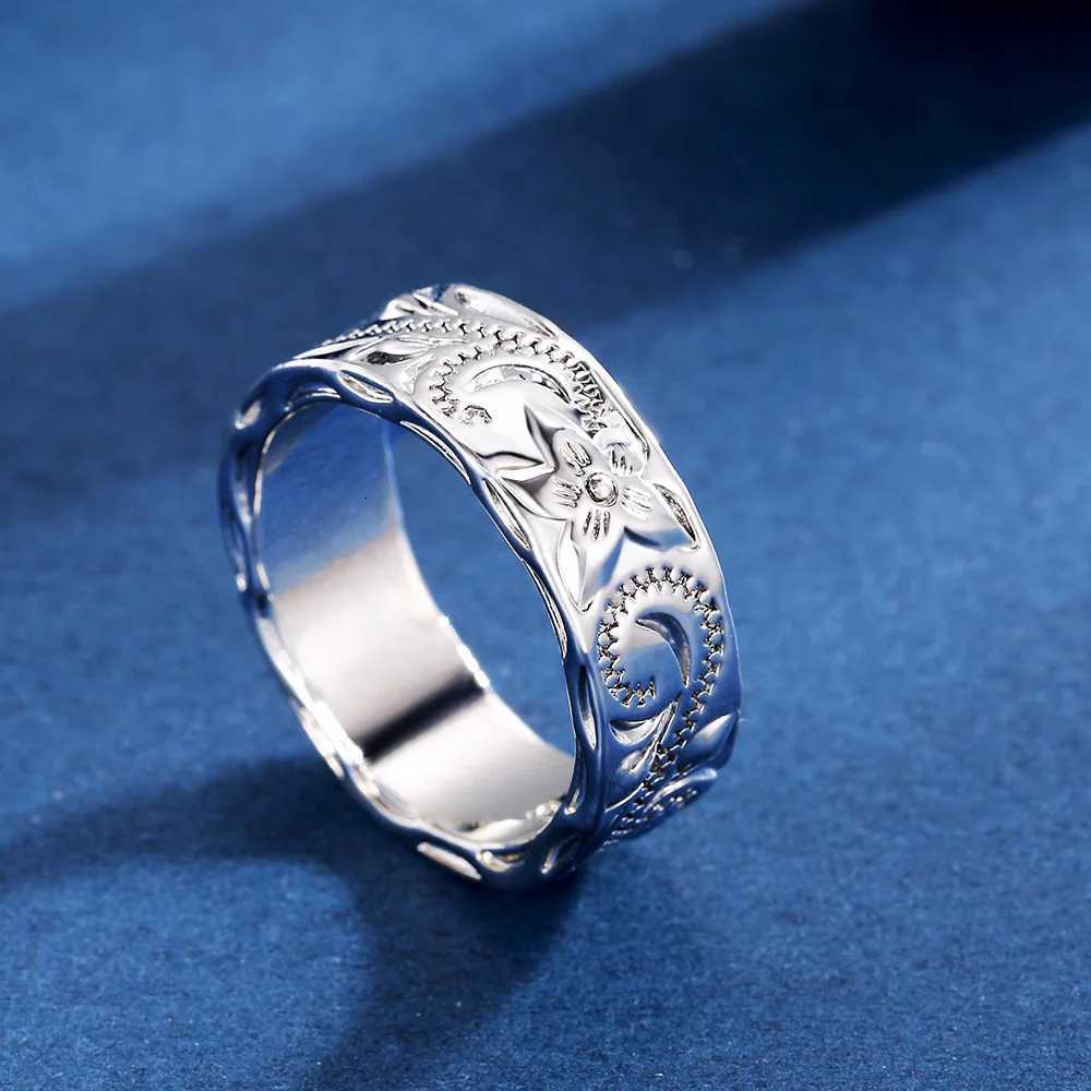 2022 New Delicate Carved Design Lovers Rings Silver Color Elegant Pattern Women/Men Couple Rings Anniversary Gift Trendy Jewelry y250730