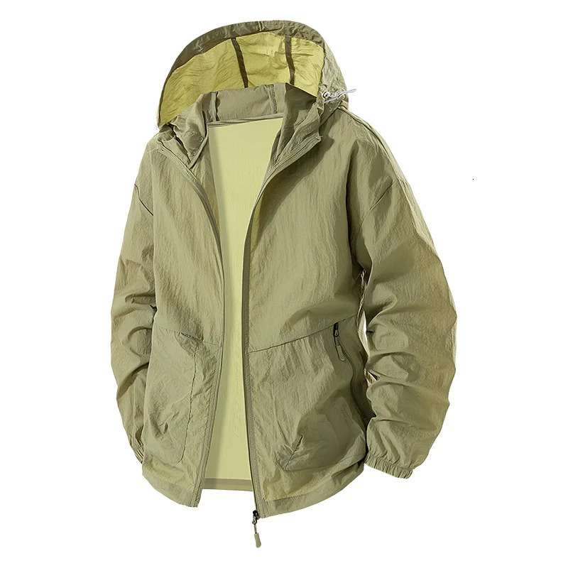 UPF 50 Summer Hiking Jacket Men Big Size 8XL Waterproof Quick Dry Camping Windbreaker Trekking Fishing Outdoor Anti UV Clothes 250729