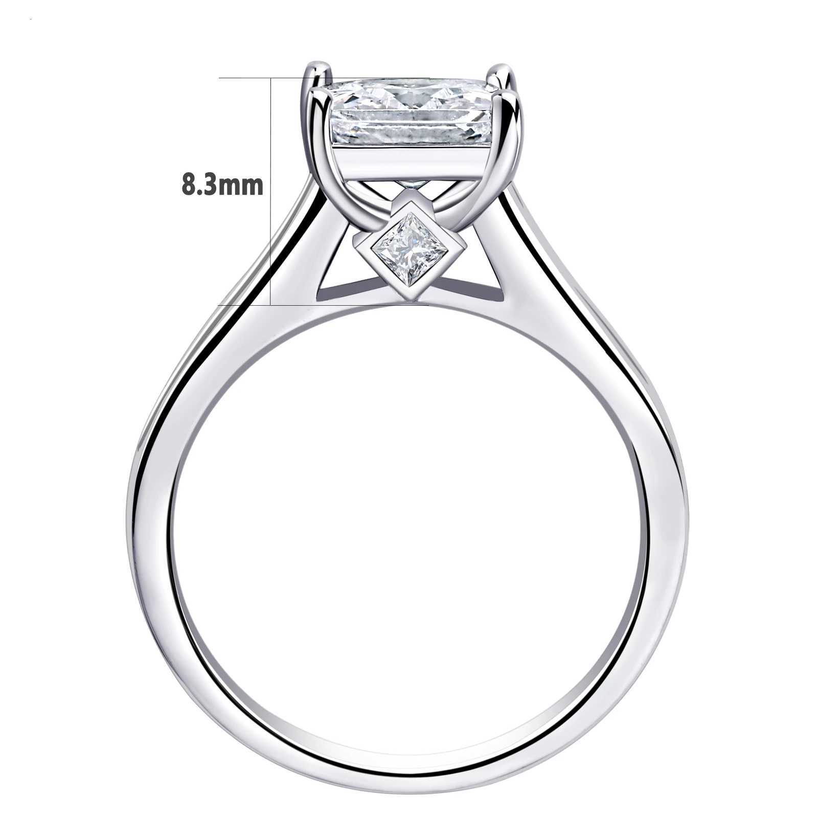 2 Pieces Classic Wedding Rings Set for Women 7*7mm Princess Cut AAAAA Zircon 925 Sterling Silver Engagement Ring Jewelry y250730