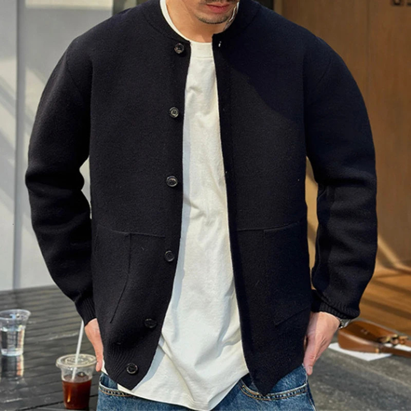 Fall Winter Casual Mens Cardigans Knitting Solid Color Buttonup Sweatercoats For Men Outdoor Fashion Slim Outerwear 250731
