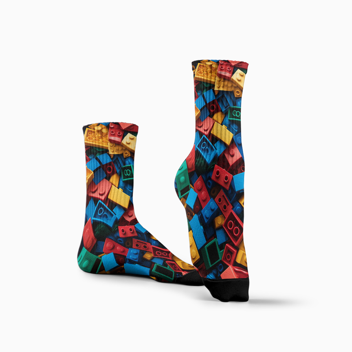 Colorful Building Blocks Pattern Unisex Tube Designer Sock C111
