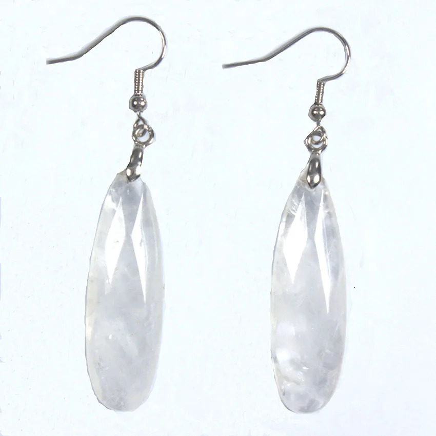 Natural Crystal Stone Faceted Earrings For Women Lapis Lazuli Amethyst Rose Quartz Dangle Hook Drop Agate Stone Earring Jewelry 250730