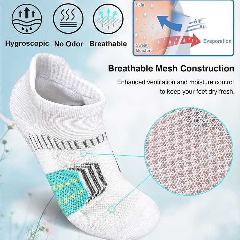 6/12 Pairs Unisex Breathable Low Cut Sports Socks Sweat Absorption Odor Prevention All Season Running Fitness Leisure Socks Z250731