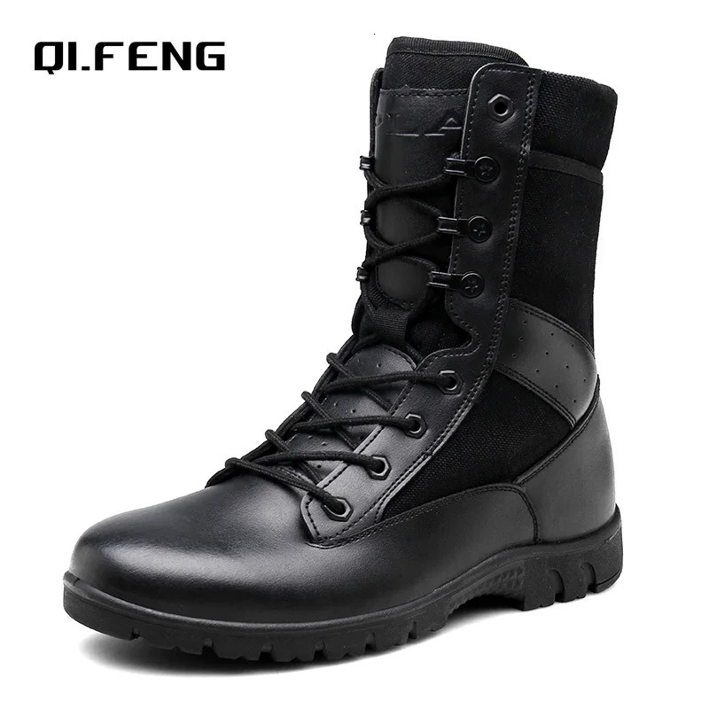 Mens High Top Training Boots Genuine Leather Boots Outdoor Anti slip Wear-resistant Hiking Work shoes Fashionable Sneaker 250729