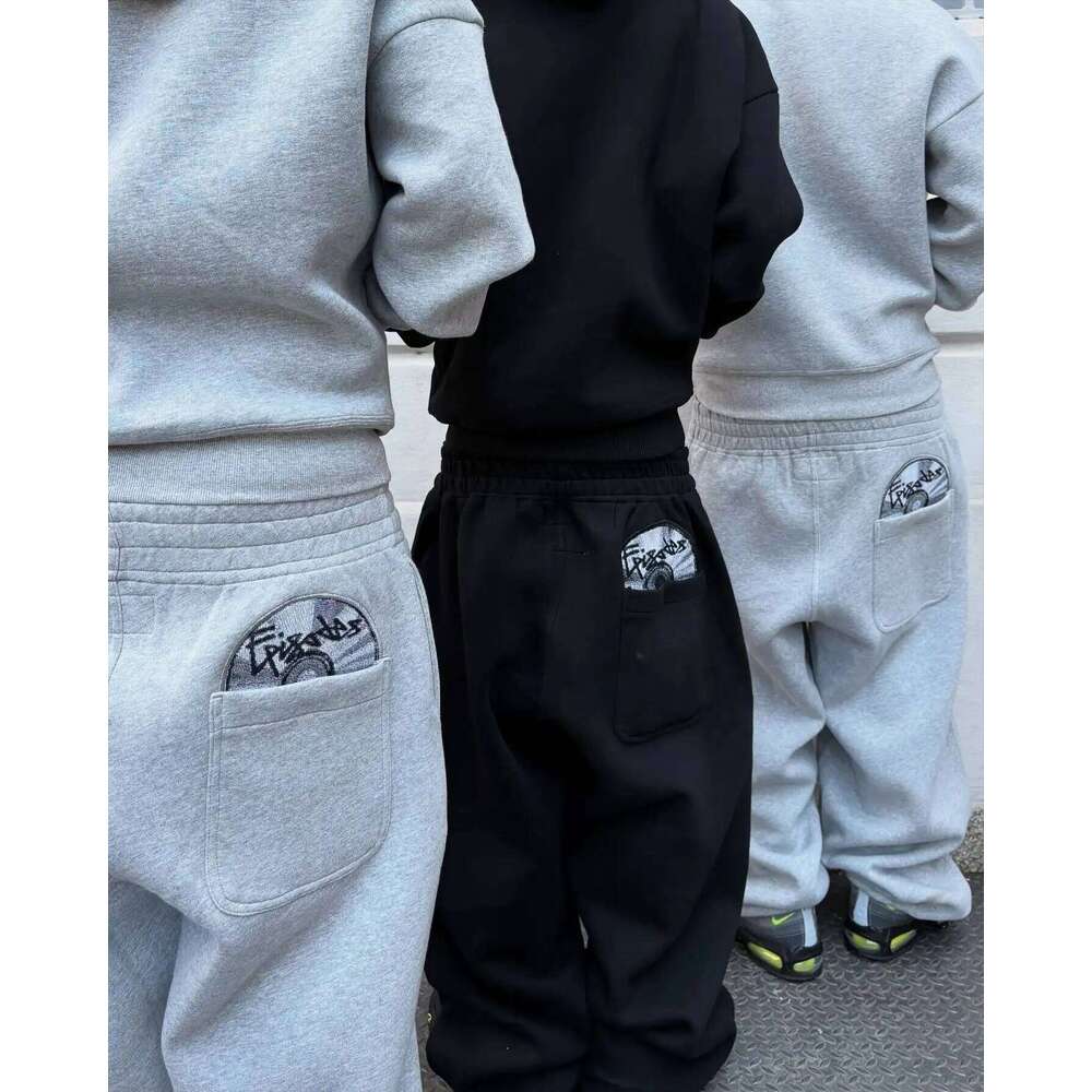 Hip Hop Optical disc ebroidered graphic Casual Sweatpants Y2K Pants Men Gothic Design Baggy Elastic Waist Jogging