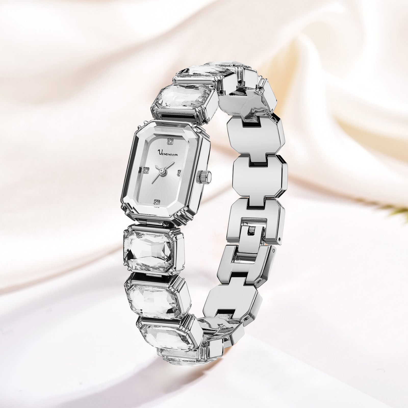 Diamond-encrusted Fashion Womens Watch Small Green Square Dial Quartz Watch Elegant Personality Wristwatch for Women 240911