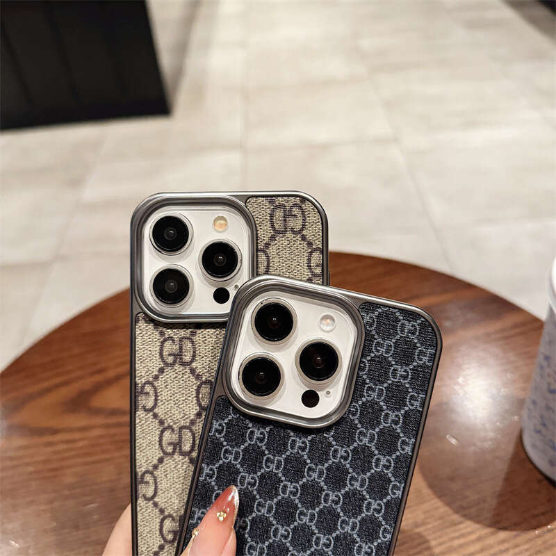 DHgadgets Wind Letter G Compatible with Apple 16/15 Pro Max Large Hole Electroplated Phone Case iPhone 14 Shockproof Niche