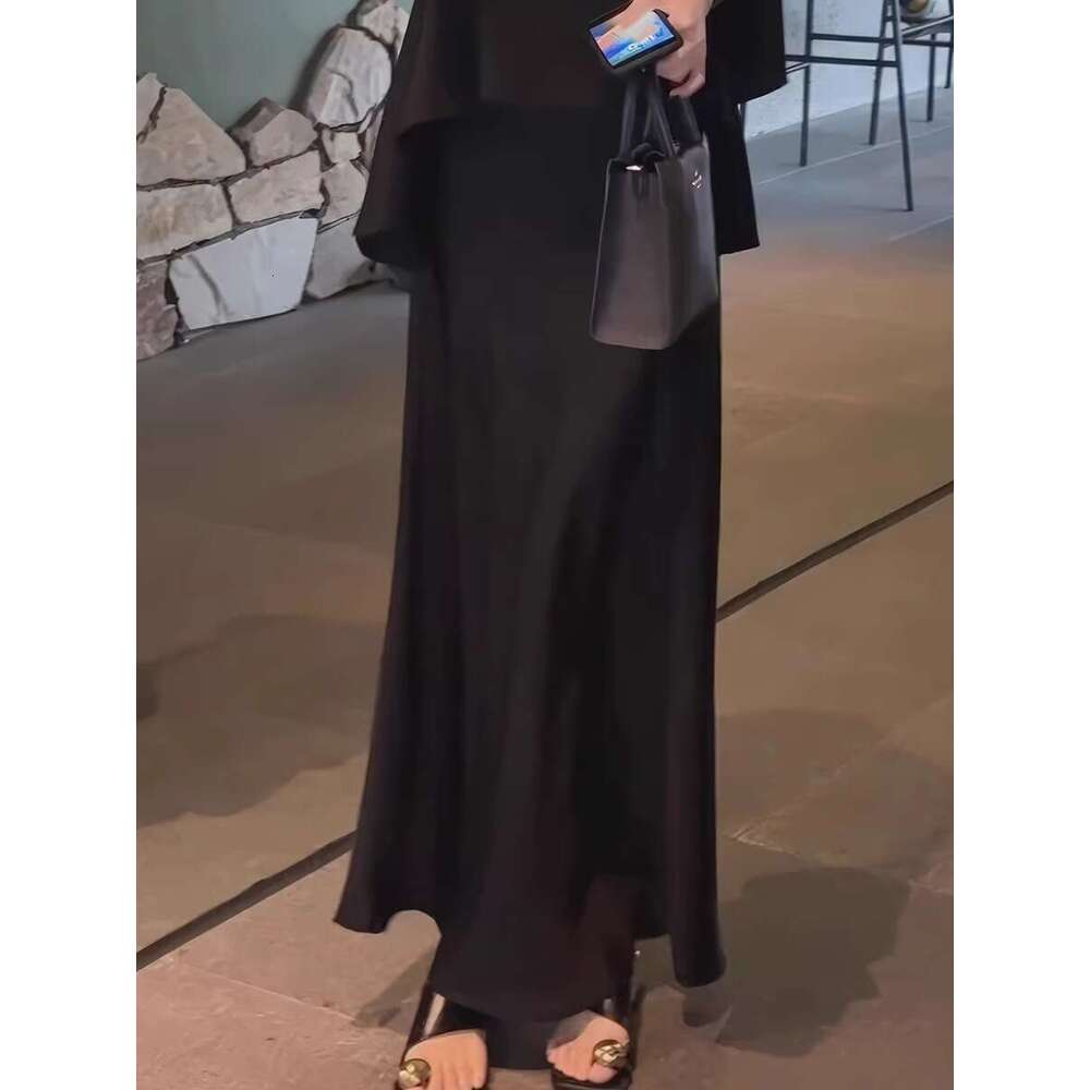 Summer Outfit Set for Women Plus Size Black Sleeveless Top and Skirt Hepburn Style Age-Reducing Super Popular Dress