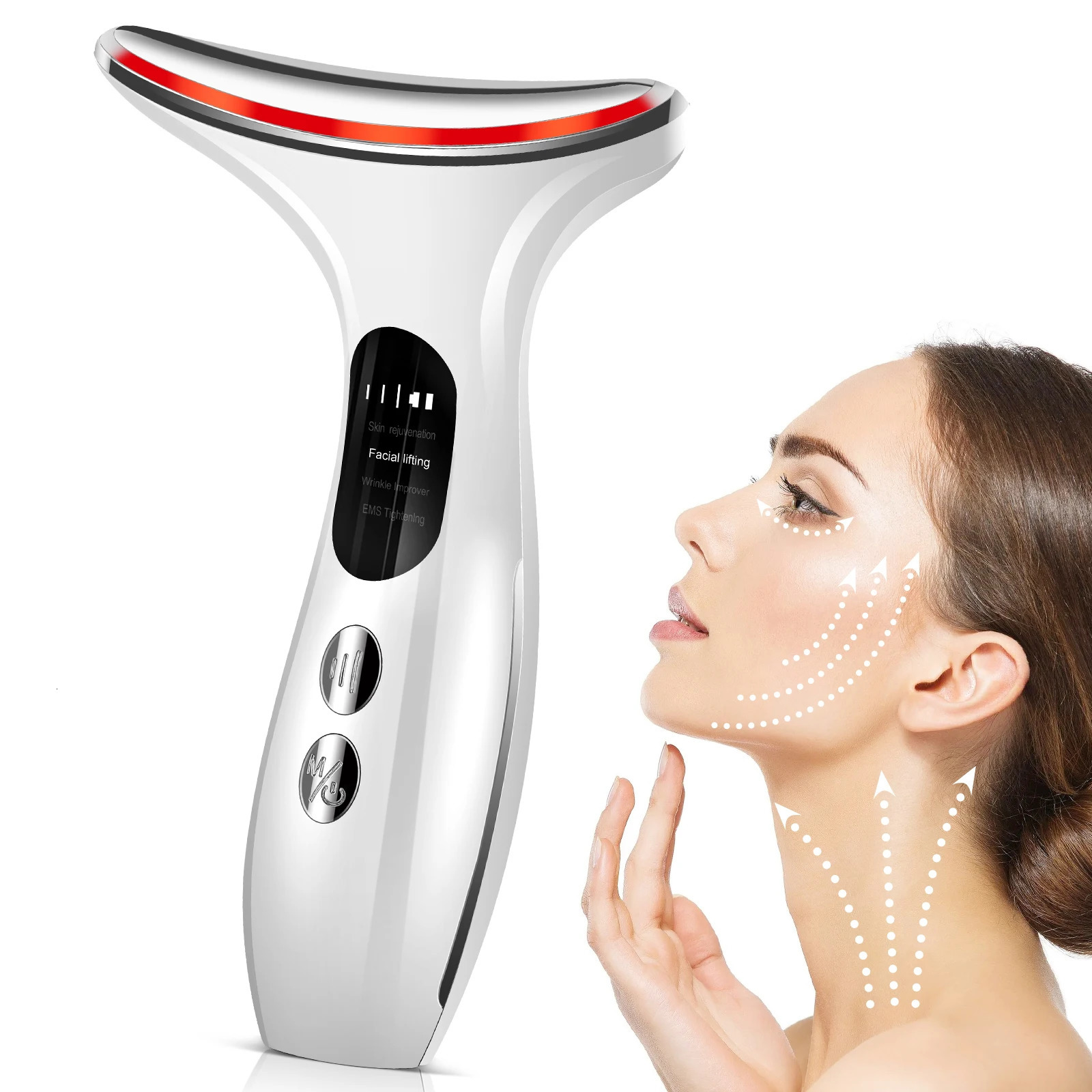EMS Face Neck Lift Beauty Device Massager LED Double Chin Remover Skin Rejuvenation Anti Wrinkle 250729