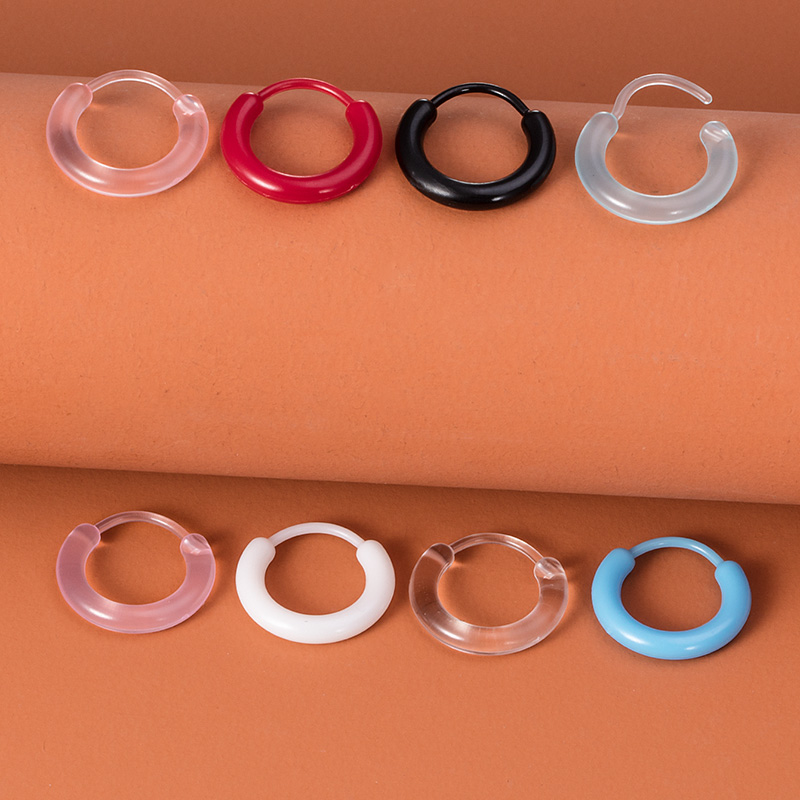 8-color resin earrings, body piercing accessories, ear bone rings wholesale
