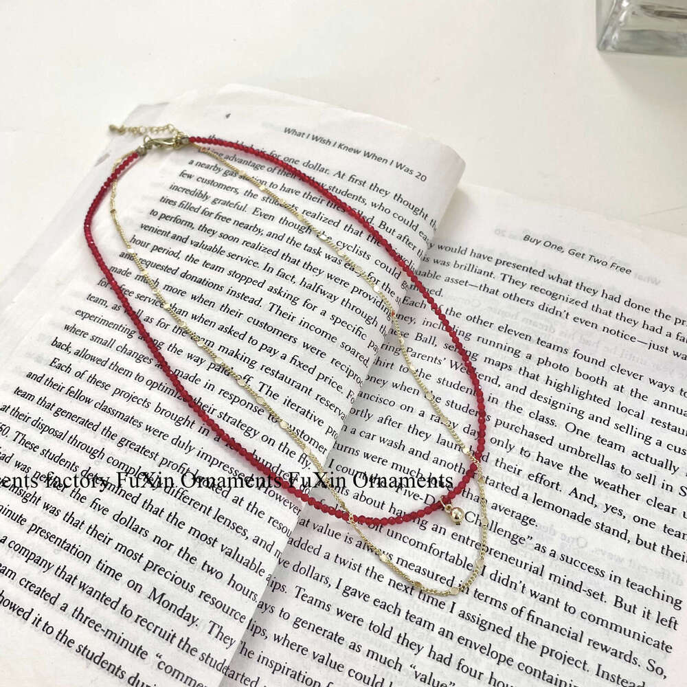 Ultra-fine Minimalist Metal Chain New Niche Necklace High-end Versatile Collarbone Accessory Double-layer Pearl Stacking 14c