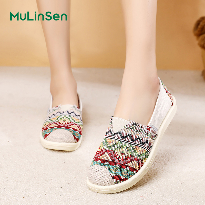 Mulinsen Old Beijing cloth shoes women's 2025 new slip-on lazy mom shoes summer breathable handmade fisherman shoes